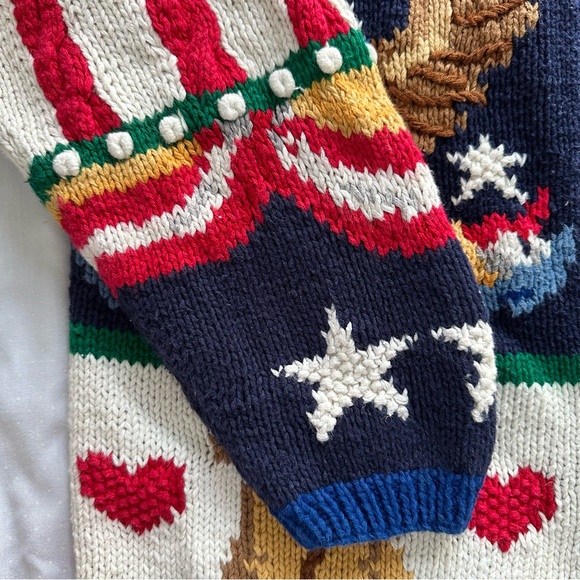 VTG American Flag Political Election USA Election Knit Cardigan Sweater Medium - Picture 9 of 12